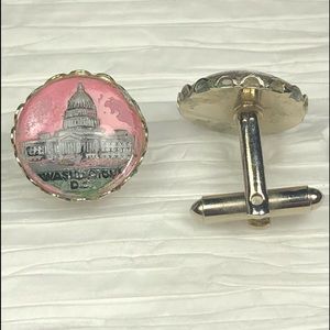 Vintage Cufflinks Reverse Painted Washington DC